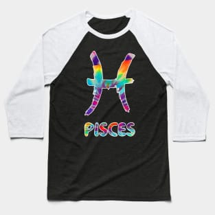 Pisces tie dye Baseball T-Shirt